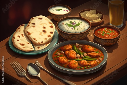 Indian food. Generative AI