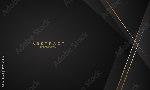 black luxury premium background and gold line.