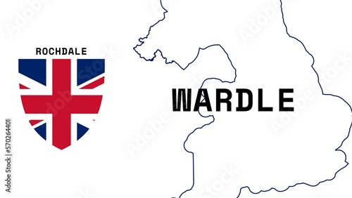 Wardle: Illustration mit dem Ortsnamen der britischen Stadt Wardle in der Region Rochdale photo