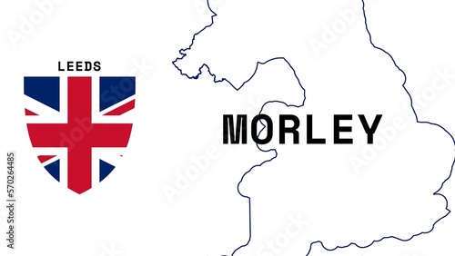 Morley: Illustration mit dem Ortsnamen der britischen Stadt Morley in der Region Leeds photo