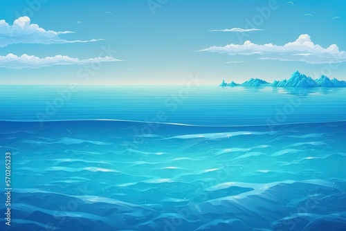 lovely seawater surface Background of a blue sky. Aerial seascape and natural background. Generative AI