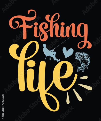 Fishing Life t-shirt design, fishing, bass fishing, Florida fishing, catch em all fishing, fishing tips, kayak fishing, sewer fishing, ice fishing, pier fishing, city fishing