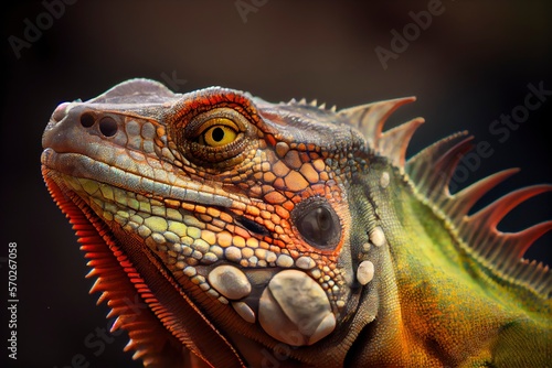 Iguana colorful closeup