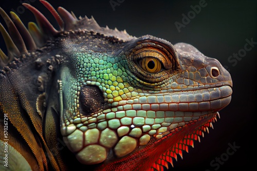 Iguana colorful closeup