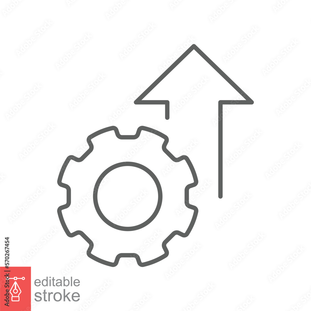 Operational excellence line icon. Simple outline style symbol. Optimize technology, innovation, production growth concept. Vector illustration isolated on white background. Editable Stroke EPS 10. Operational excellence line icon. Simple outline style symbol. Optimize technology, innovation, production growth concept. Vector illustration isolated on white background. Editable Stroke EPS 10.