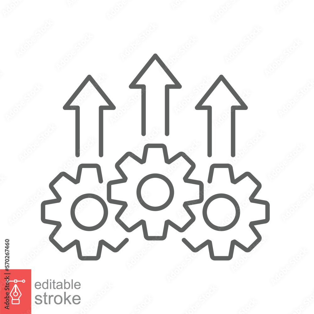 Operational excellence line icon. Simple outline style symbol. Optimize technology, innovation, production growth concept. Vector illustration isolated on white background. Editable Stroke EPS 10. Operational excellence line icon. Simple outline style symbol. Optimize technology, innovation, production growth concept. Vector illustration isolated on white background. Editable Stroke EPS 10.