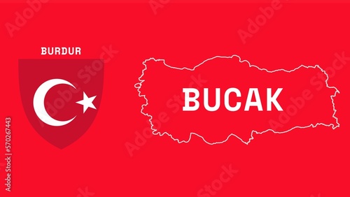 Bucak: Illustration mit dem Ortsnamen der türkischen Stadt Bucak in der Region Burdur photo