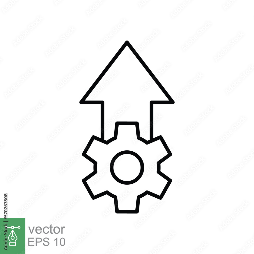 Operational excellence line icon. Simple outline style symbol. Optimize technology, innovation, production growth concept. Vector illustration isolated on white background. EPS 10. Operational excellence line icon. Simple outline style symbol. Optimize technology, innovation, production growth concept. Vector illustration isolated on white background. EPS 10.