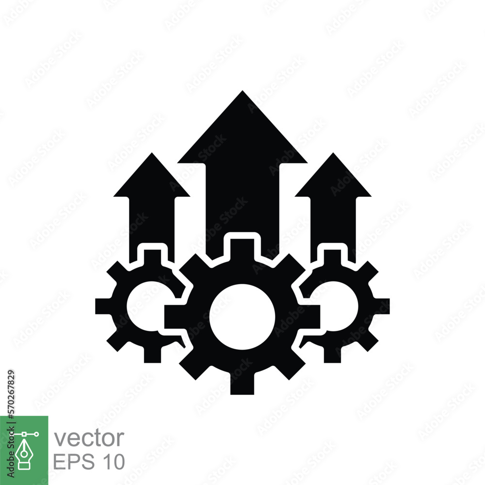 Operational excellence glyph icon. Simple solid style symbol. Optimize technology, innovation, production growth concept. Vector illustration isolated on white background. EPS 10. Operational excellence glyph icon. Simple solid style symbol. Optimize technology, innovation, production growth concept. Vector illustration isolated on white background. EPS 10.
