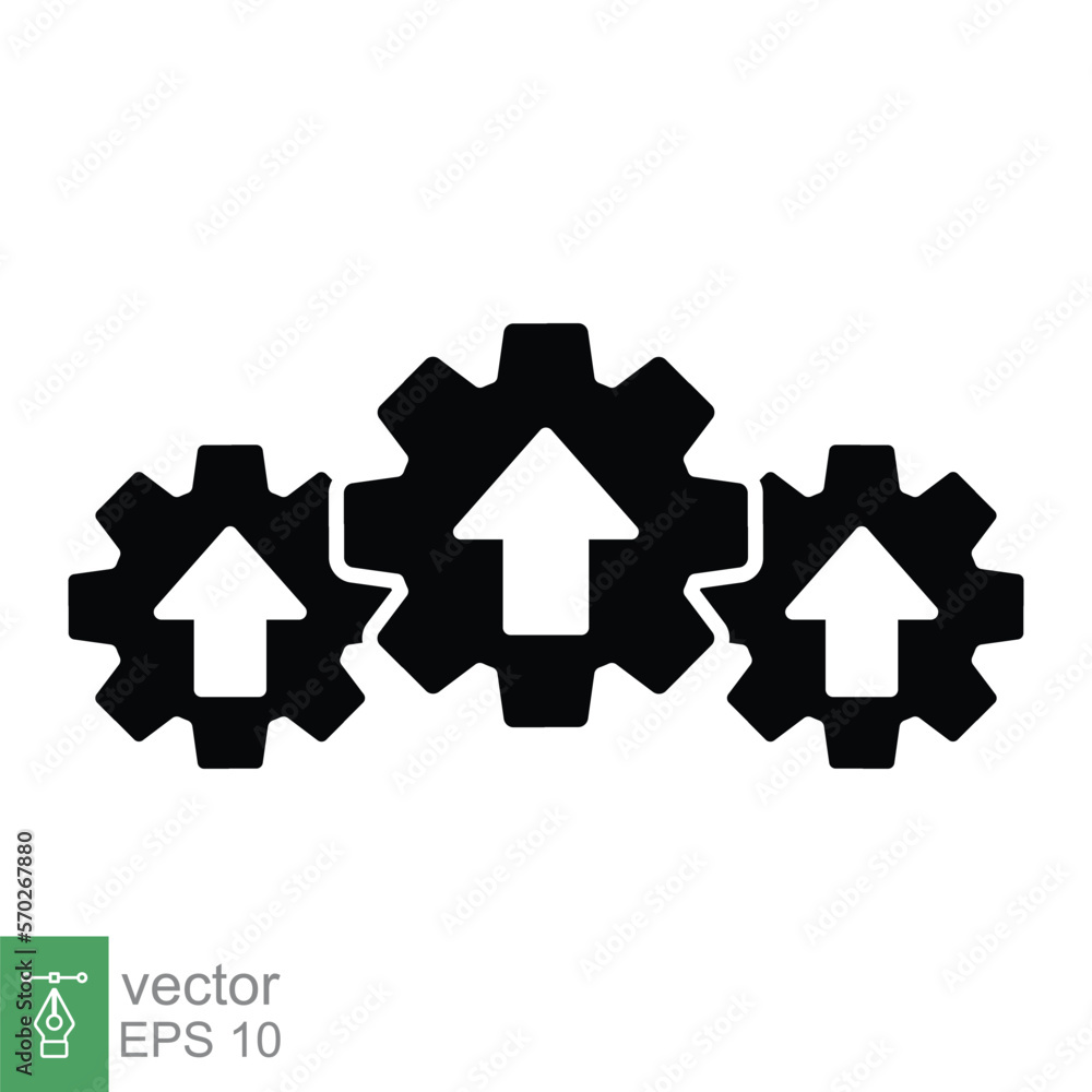 Operational excellence glyph icon. Simple solid style symbol. Optimize technology, innovation, production growth concept. Vector illustration isolated on white background. EPS 10. Operational excellence glyph icon. Simple solid style symbol. Optimize technology, innovation, production growth concept. Vector illustration isolated on white background. EPS 10.