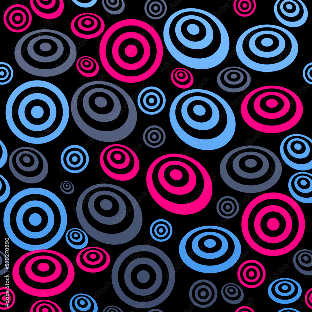 seamless pattern with circles in pink and blue