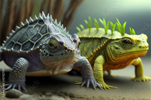 Unique turtle lizard animal hybrid  amazing animals that doesn t exist  Made with generative AI