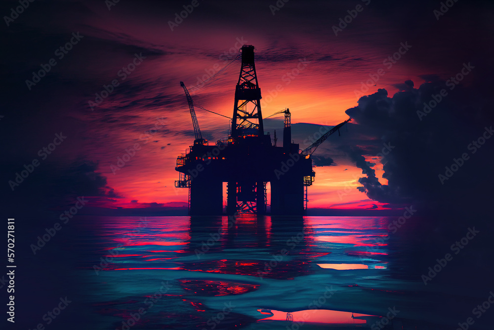 offshore drilling rig. Generative Ai