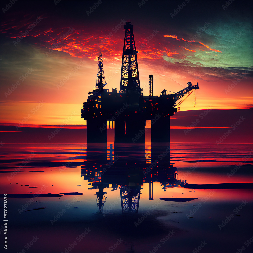 oil drilling platform. Generative Ai