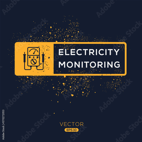 Creative (Electricity monitoring) Icon, Vector sign.