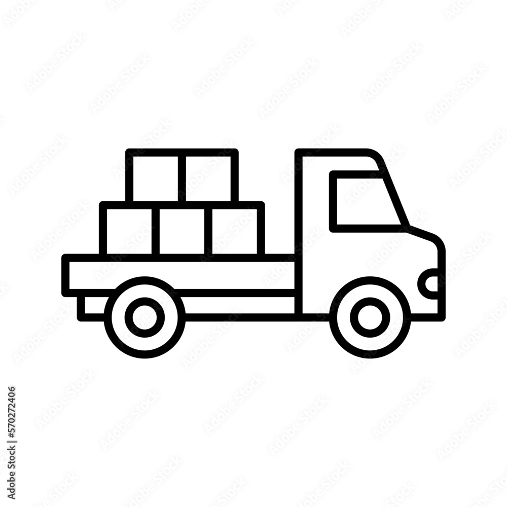 Truck outline icon. Delivery symbol. Pictogram isolated on white background. Truck outline icon. Delivery symbol. Pictogram isolated on white background.