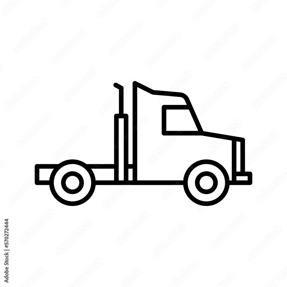 American Semi-trailer truck. Semi truck tractor. Vector illustration.