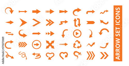 arrow icon vector  set icons   click here arrow icon  simple arrows direction to different angle set icons