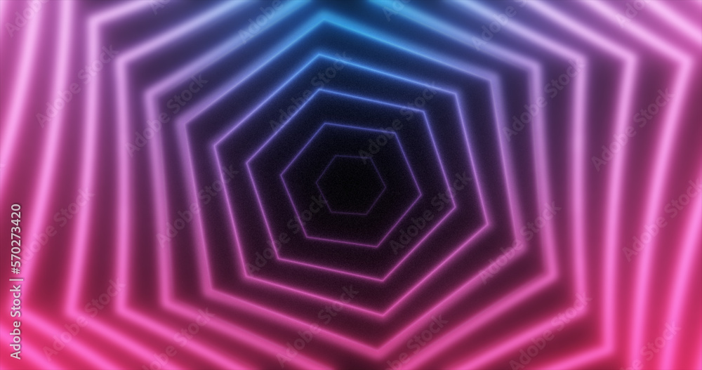 Abstract glowing neon hexagons swirling purple lines energy futuristic high tech background Abstract glowing neon hexagons swirling purple lines energy futuristic high tech background