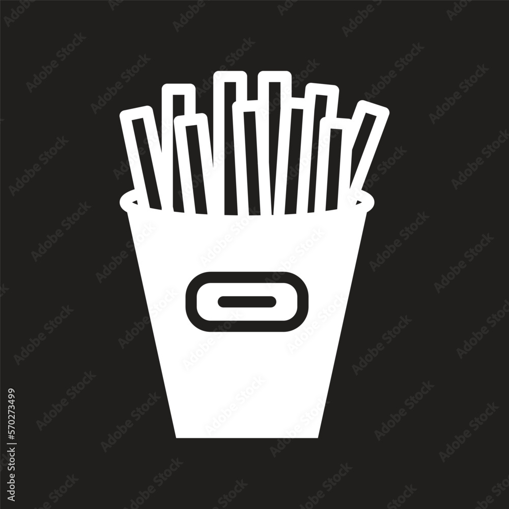 french fries icon simple design art