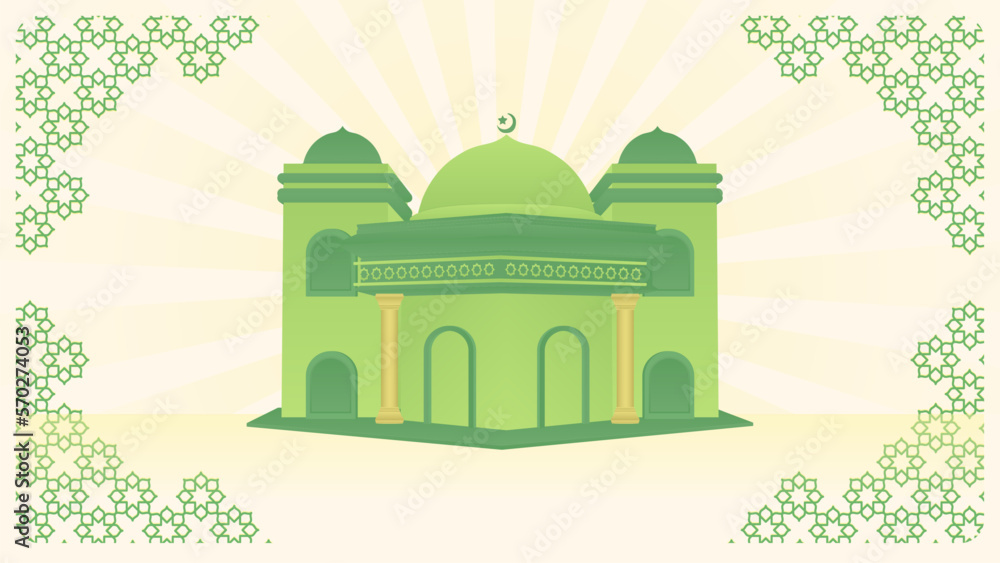 Fototapeta premium Mini mosque Element design eid mubarak. Islamic Ornament