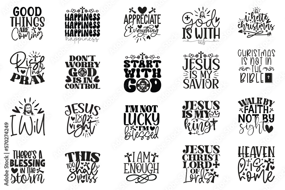 Jesus Christian SVG And T-shirt Design Bundle, Jesus Christian SVG Quotes Design t shirt Bundle, Vector EPS Editable Files, can you download this Design Bundle.
