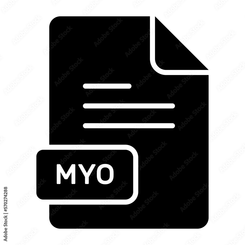An amazing vector icon of MYO file, editable design An amazing vector icon of MYO file, editable design