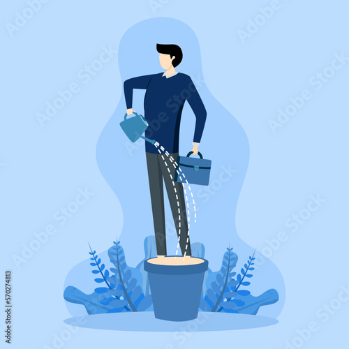 coaching or training for success, motivation to grow, Personal development, self-improvement or career growth, developing skills or attitude concept, modern flat vector illustration