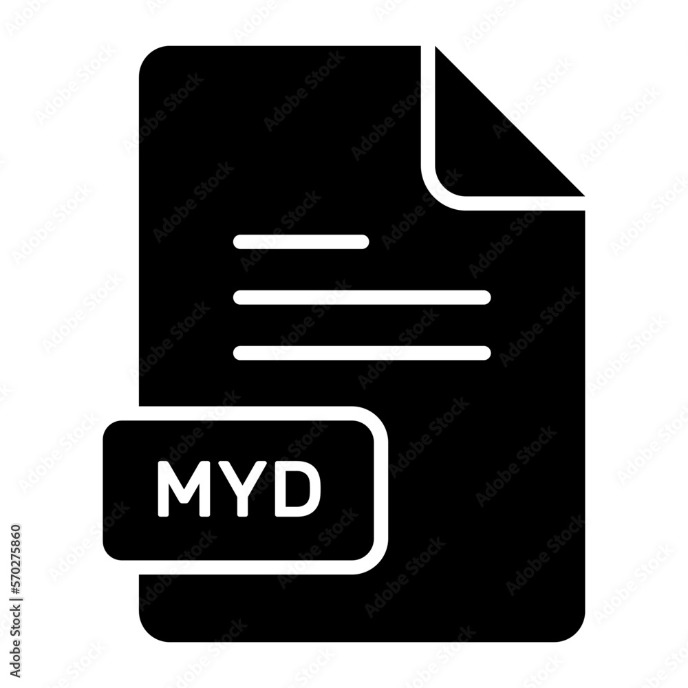 An amazing vector icon of MYD file, editable design - obrazy, fototapety, plakaty 