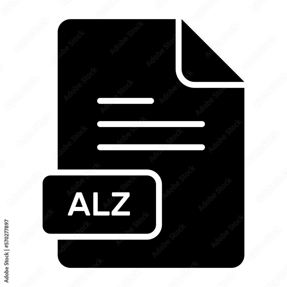 An amazing vector icon of ALZ file, editable design An amazing vector icon of ALZ file, editable design