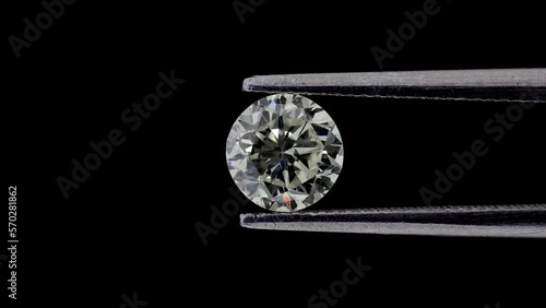 Round diamond black background isolated