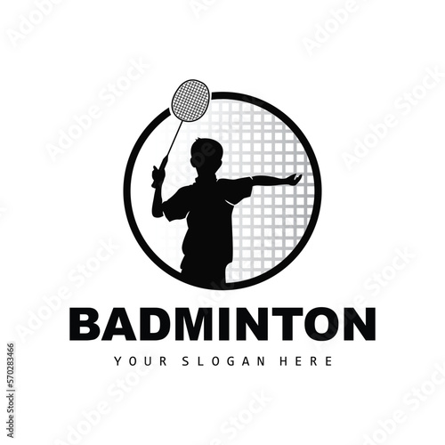 Badminton Logo, Sport Branch Design, Vector Abstract Badminton Players Silhouette Collection