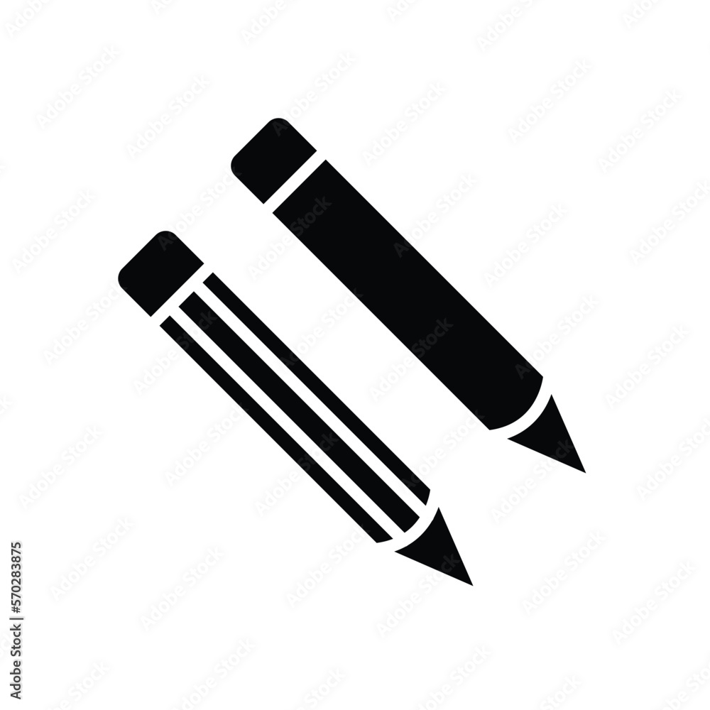 pencil, icon ,vector ,illustration, design logo, template, flat, style trendy, collection