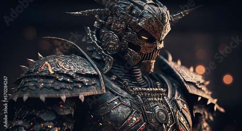 3D Rendered Futuristic Cyberpunk Robot Jaeger Samurai 6