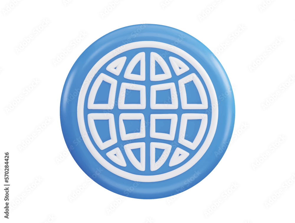 Internet connection global browsing with 3d vector icon illustration
