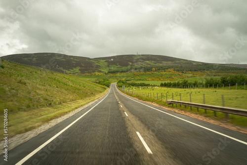 empty NC500 route in Northeast Scotland 