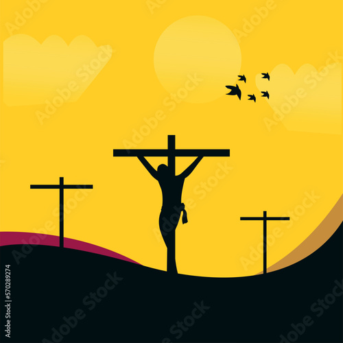 Good friday background with jesus christ crucifixion