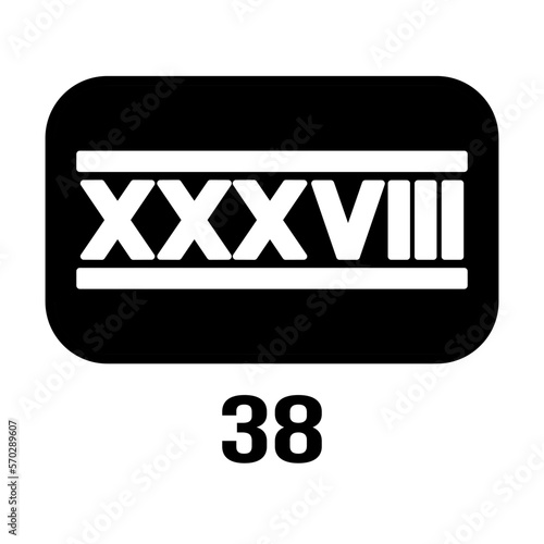 roman numeral black, icon ,vector ,illustration, design logo, template, flat, style trendy, collection