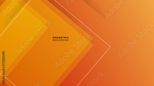 Gradient orange abstract presentation background with square layer. Layered geometric rectangle shapes. Vector illustration design for presentation, banner, cover, web, flyer, card, poster, wallpaper.
