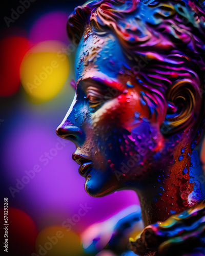 "Portrait in Colors: A Face Statue That Tells Stories"
