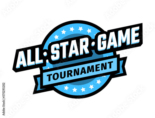 All star game logo, emblem. Vector illustration.