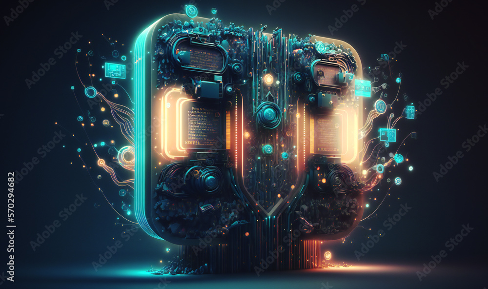 Abstract concept of big data technology depicted in a visually appealing background Abstract concept of big data technology depicted in a visually appealing background