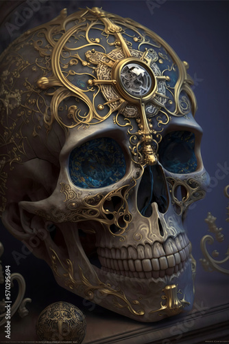 Surreal Skull Art: Exploring the Majestic and Dreamlike World of Skull Imagery photo