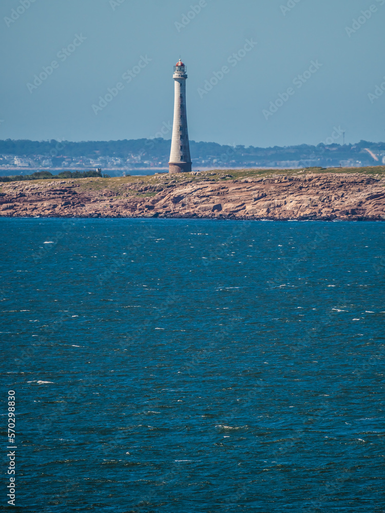 Isolated lighthouse on a small island south of Paraguay