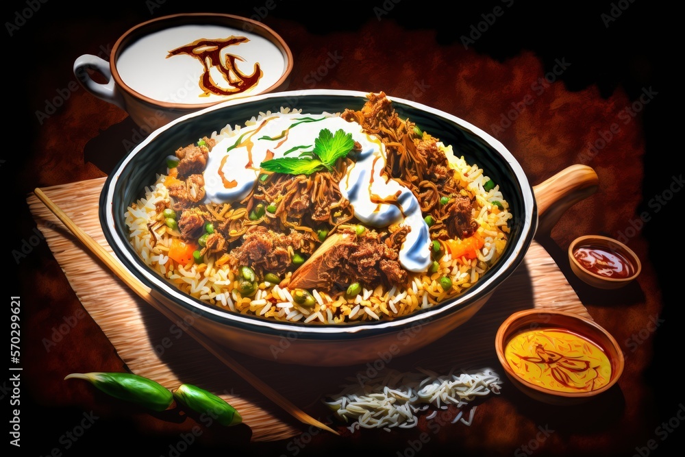 Mutton Biryani Beef Biryani, Gosht or Lamb Biryani Hyderabadi Dum