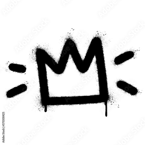 graffiti spray crown icon isolated on white background. vector illustration.