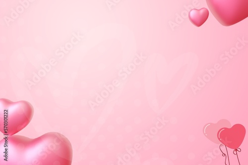 Backgrounds - Heart shape abstract pink colour background - wedding wallpaper