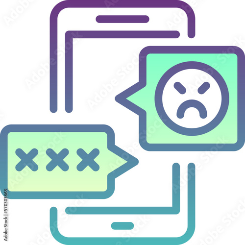 cyberbullying harassment bullying online cyber internet security digital  filled color line icon
