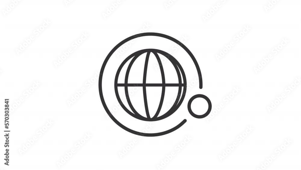 Animated stellite linear icon. Rotating around globe. Earth and moon orbiting model. Seamless loop HD video with alpha channel on transparent background. Outline motion graphic animation Animated stellite linear icon. Rotating around globe. Earth and moon orbiting model. Seamless loop HD video with alpha channel on transparent background. Outline motion graphic animation