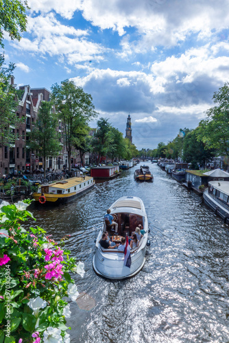 Canvas Print amsterdam water-bus